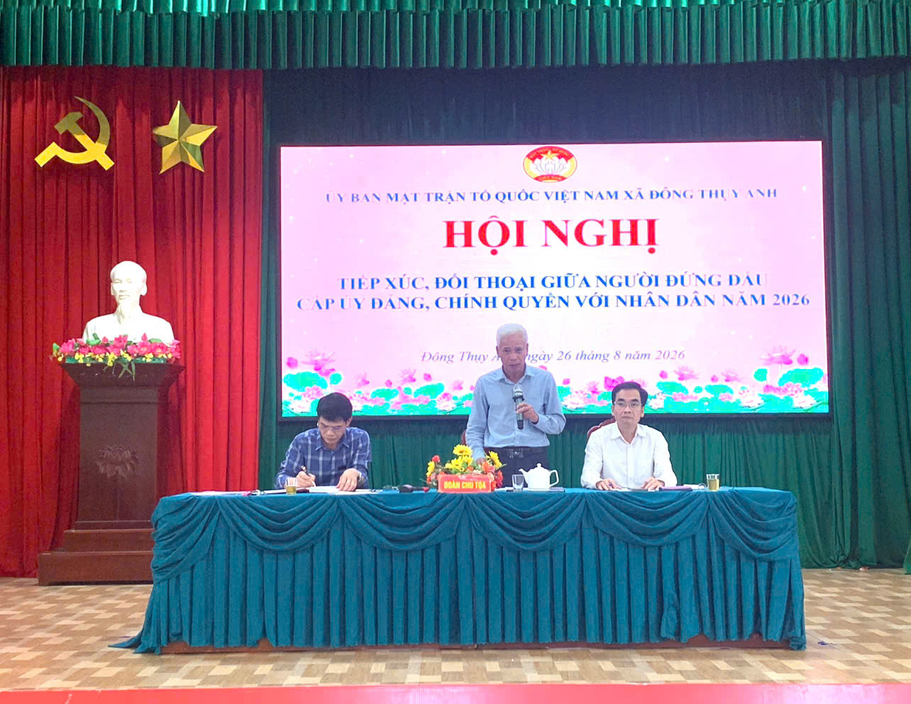 UBMTTQ VIỆT NAM XÃ ĐÔNG THUỴ ANH TỔ CHỨC HỘI NGHỊ TIẾP XÚC, ĐỐI THOẠI GIỮA NGƯỜI ĐỨNG ĐẦU CẤP UỶ ĐẢNG, CHÍNH QUYỀN NHÂN DÂN NĂM 2026.
