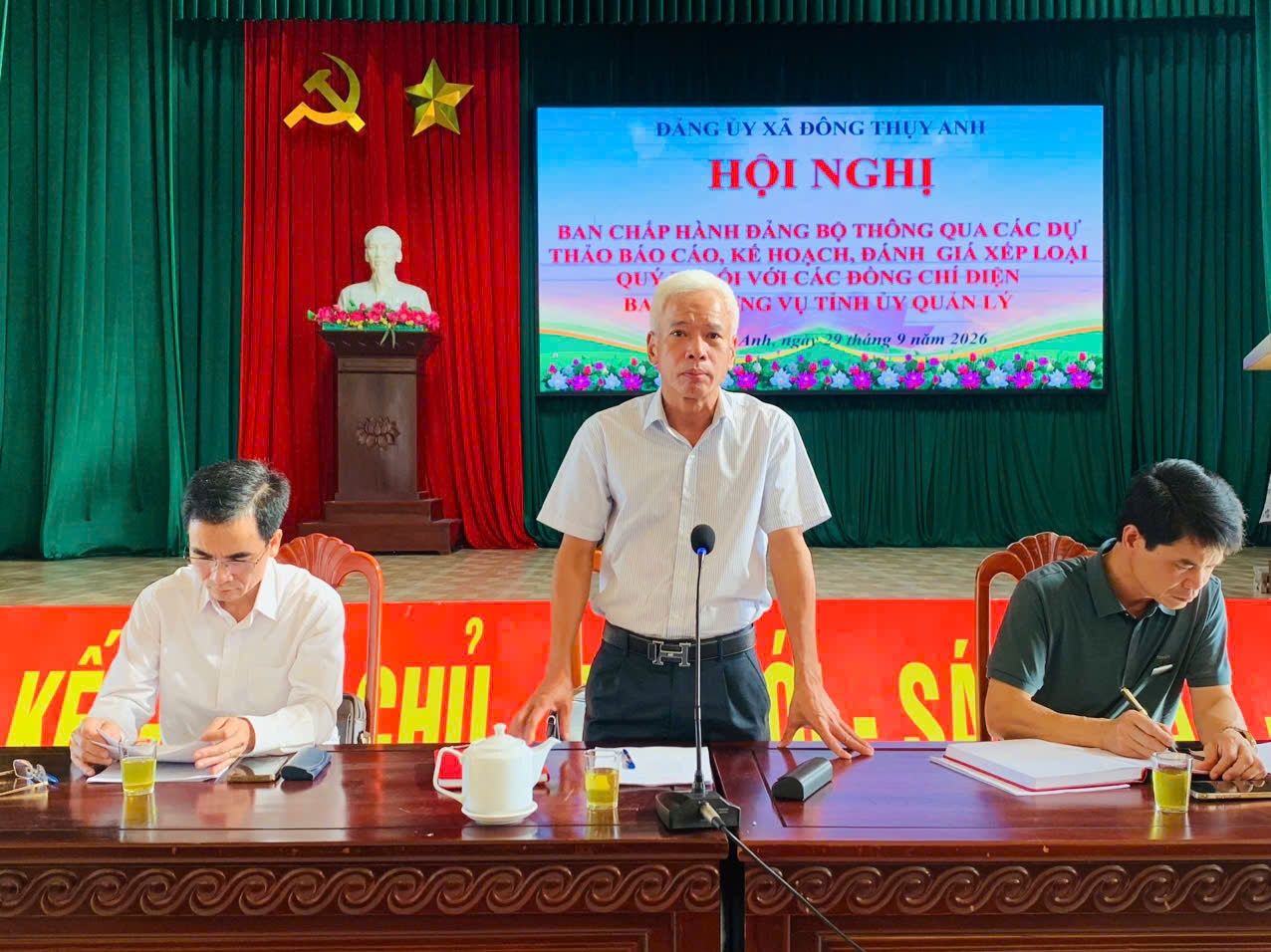 ĐẢNG ỦY XÃ ĐÔNG THỤY ANH TỔ CHỨC HỘI NGHỊ BAN CHẤP HÀNH ĐẢNG BỘ THÔNG QUA CÁC DỰ THẢO BÁO CÁO, KẾ HOẠCH VÀ ĐÁNH GIÁ XẾP LOẠI QUÝ III NĂM 2026