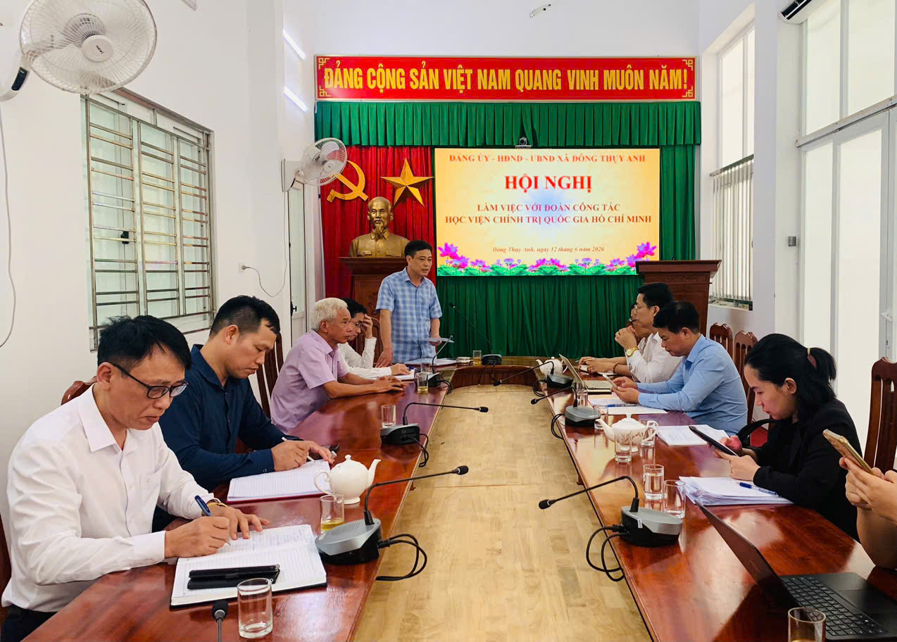 ĐOÀN CÔNG TÁC HỌC VIỆN CHÍNH TRỊ QUỐC GIA HỒ CHÍ MINH KHẢO SÁT THỰC TẾ TẠI XÃ ĐÔNG THỤY ANH