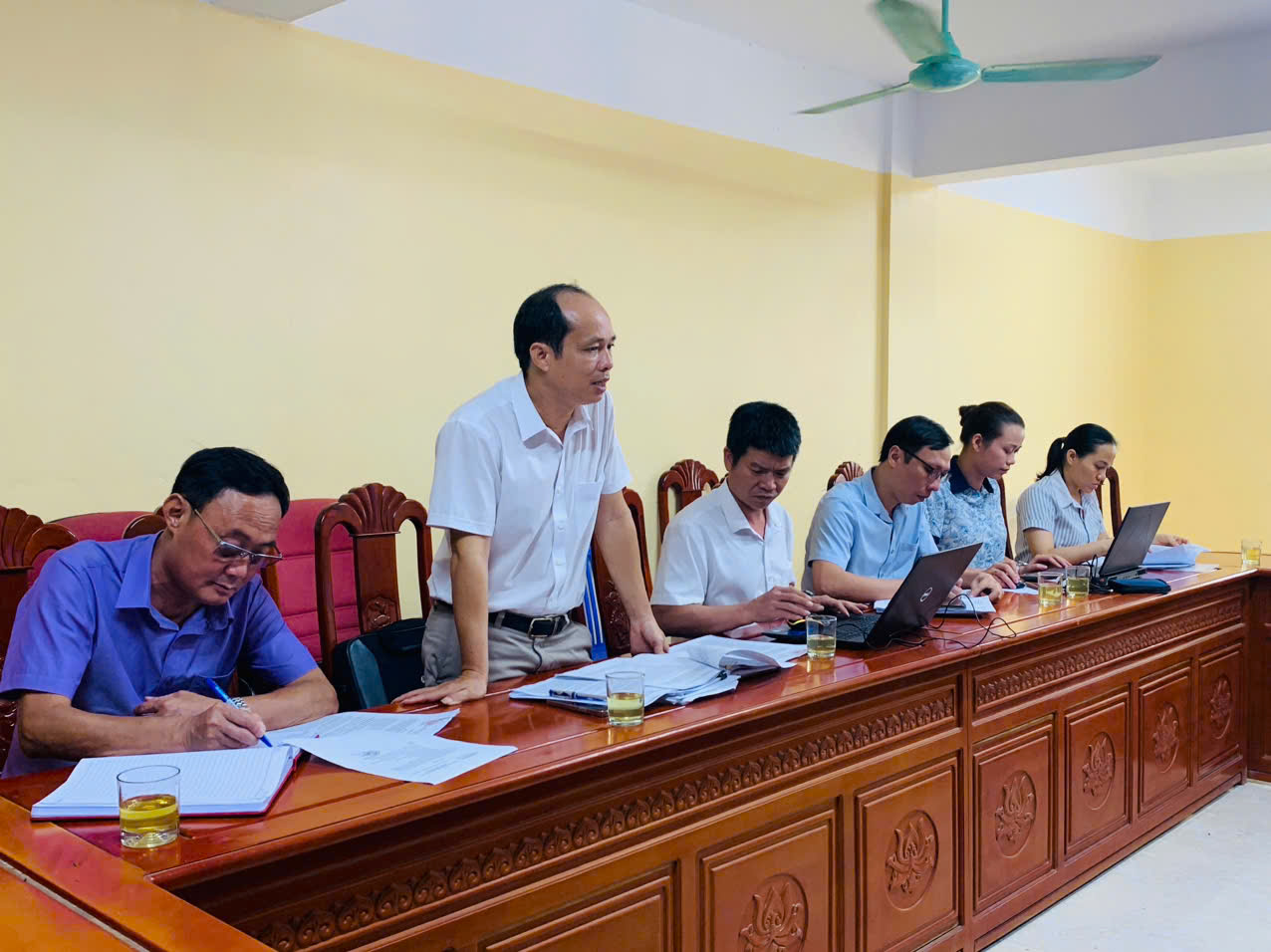 XÃ ĐÔNG THUỴ ANH LÀM VIỆC VỚI TỔ CÔNG TÁC SỞ TÀI NGUYÊN VÀ MÔI TRƯỜNG VỀ HOÀN THÀNH CÔNG TÁC ĐO ĐẠC, LẬP BẢN ĐỒ ĐỊA CHÍNH VÀ CƠ SỞ DỮ LIỆU ĐẤT ĐAI